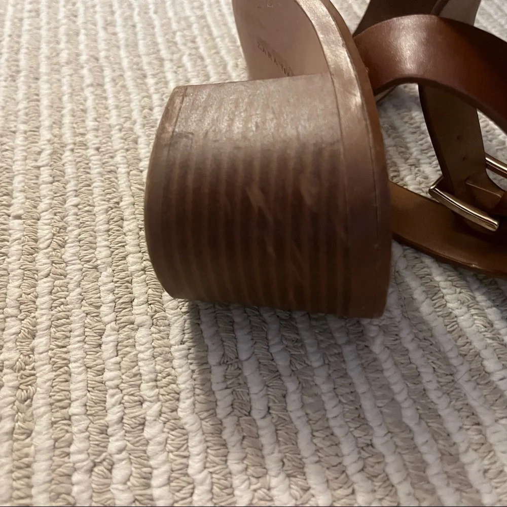 Zara Trafaluc Block Heeled Sandals EU 37 - Picture 5 of 6